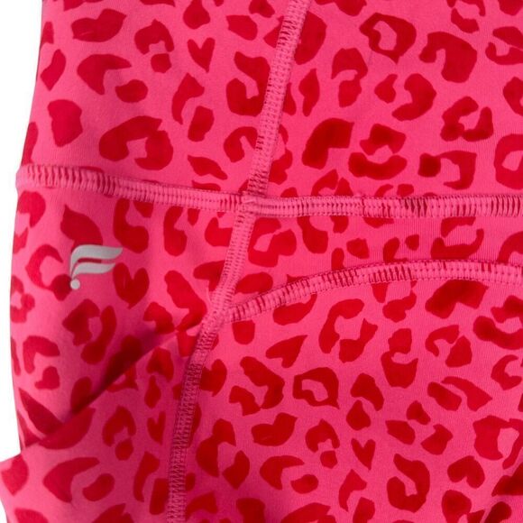 Fabletics PureLuxe Leggings Size M Pink Animal Print Phone Pocket Active Wear - Picture 5 of 9